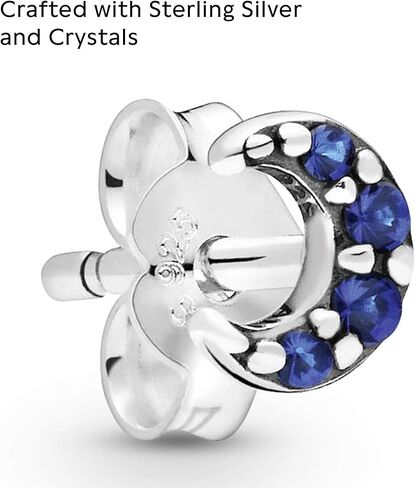Pandora ME Jewelry Crescent Moon True Blue Crystal قرط واحد من الفضة الاسترليني in Kuwait