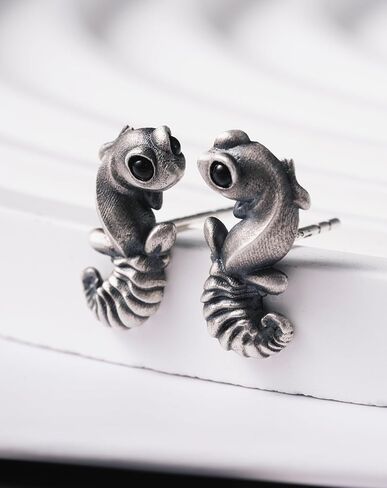 COPPERTIST.WU أقراط ذيل أبو بريص حلق مسمار 925 الفضة الاسترليني أقراط هيبوالرجينيك أقراط سحلية أبو بريص للنساء الفتيات الرجال عشاق الزواحف in Kuwait