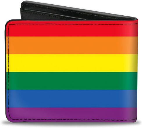 Buckle-Down Men's Buckle-down Pu Bifold - Flag Pride Rainbow Bi Fold Wallet, Multicolor, 4.0 x 3.5 US in Saudi Arabia