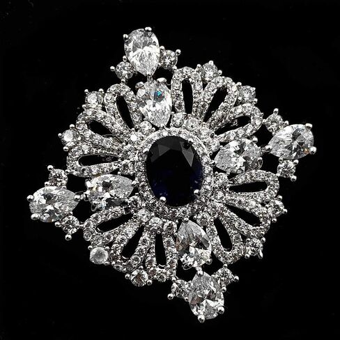 Dreamlandsales Royal Vintage Loop Ribbon Oval Cut Blue Stone Art Deco Brooch Pin Princess Jewelry in Saudi Arabia
