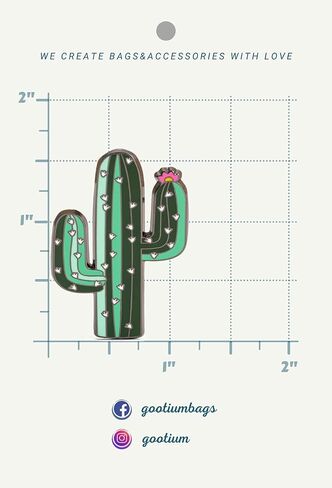 Gootium Cactus Cacti Enamel Pin - Double Pins Lapel Badge Cute Brooch for Clothes Bags Backpacks Hats in Saudi Arabia