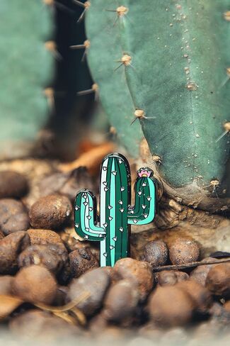 Gootium Cactus Cacti Enamel Pin - Double Pins Lapel Badge Cute Brooch for Clothes Bags Backpacks Hats in Saudi Arabia