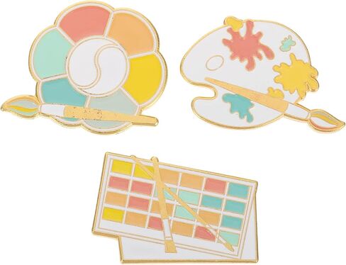 Amosfun 3Pcs Brooches and Pins for Women Unique Brooches Pin Artists Brooch Pin Painter Palette Enamel Lapel Pin Chic Brooches Artist Jewelry in Saudi Arabia