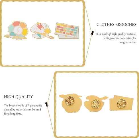Amosfun 3Pcs Brooches and Pins for Women Unique Brooches Pin Artists Brooch Pin Painter Palette Enamel Lapel Pin Chic Brooches Artist Jewelry in Saudi Arabia