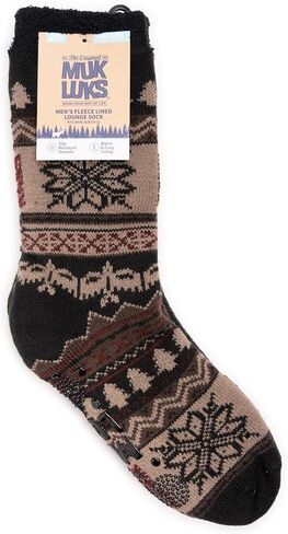 MUK LUKS Men's Fleece Layered Socks (2 Pair Pack) in Saudi Arabia