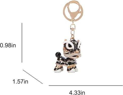 سلسلة مفاتيح فوزية لطيفة على شكل أسد رقص بحجر الراين، حقيبة جديدة ساحرة للنساء in Kuwait