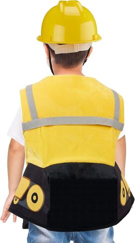 Toulite Halloween Digger Ride on Child زي أصفر ثلاثي الأبعاد زي جرافة زي عامل البناء مع قبعة البناء للأطفال حفلة الاحتلال، 4-6 سنوات in Saudi Arabia