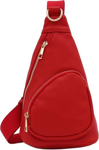 FashionPuzzle Lightweight Soft PU Pebbled Leather Small Triangle Sling Crossbody Bag in Saudi Arabia
