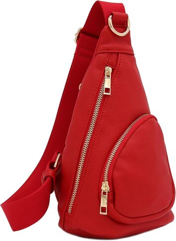 FashionPuzzle Lightweight Soft PU Pebbled Leather Small Triangle Sling Crossbody Bag in Saudi Arabia