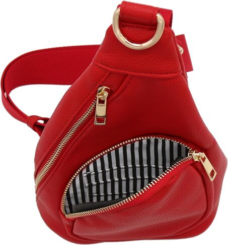 FashionPuzzle Lightweight Soft PU Pebbled Leather Small Triangle Sling Crossbody Bag in Saudi Arabia