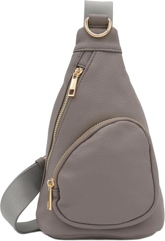 FashionPuzzle Lightweight Soft PU Pebbled Leather Small Triangle Sling Crossbody Bag in Saudi Arabia