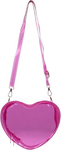 LEOMOSTE Clear Crossbody Purse Bag Transparent Heart-Shaped Shoulder Clutch Bag for Women Girls in Saudi Arabia