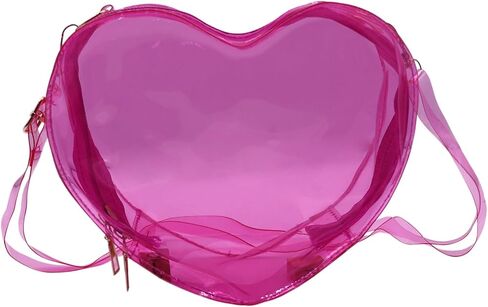 LEOMOSTE Clear Crossbody Purse Bag Transparent Heart-Shaped Shoulder Clutch Bag for Women Girls in Saudi Arabia