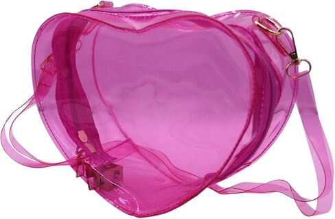 LEOMOSTE Clear Crossbody Purse Bag Transparent Heart-Shaped Shoulder Clutch Bag for Women Girls in Saudi Arabia