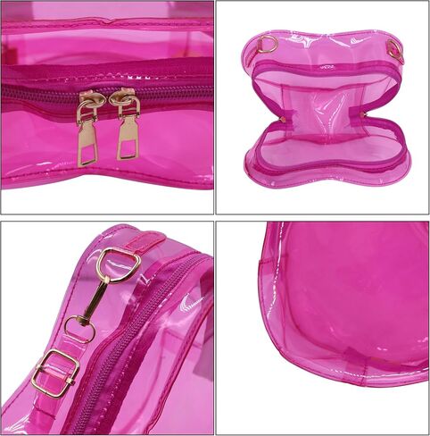LEOMOSTE Clear Crossbody Purse Bag Transparent Heart-Shaped Shoulder Clutch Bag for Women Girls in Saudi Arabia