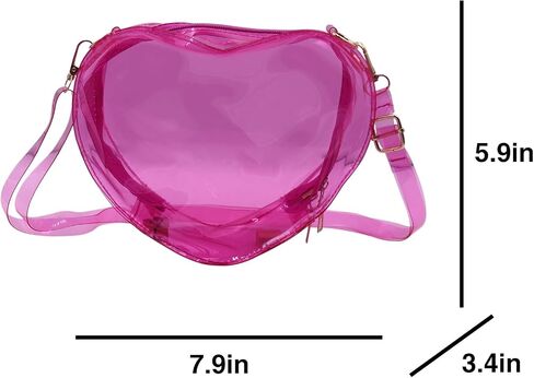 LEOMOSTE Clear Crossbody Purse Bag Transparent Heart-Shaped Shoulder Clutch Bag for Women Girls in Saudi Arabia