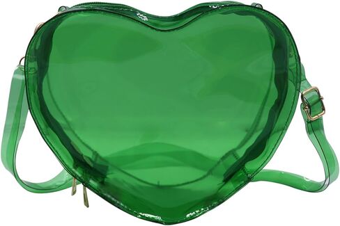LEOMOSTE Clear Crossbody Purse Bag Transparent Heart-Shaped Shoulder Clutch Bag for Women Girls in Saudi Arabia