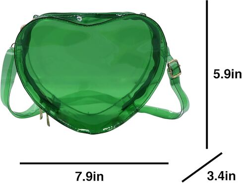 LEOMOSTE Clear Crossbody Purse Bag Transparent Heart-Shaped Shoulder Clutch Bag for Women Girls in Saudi Arabia