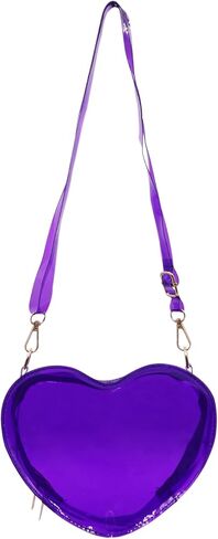 LEOMOSTE Clear Crossbody Purse Bag Transparent Heart-Shaped Shoulder Clutch Bag for Women Girls in Saudi Arabia