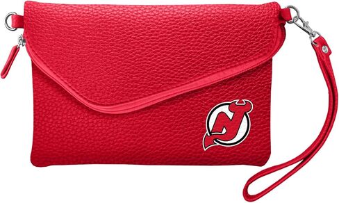NHL Soft Pebble Fold Over Purse - Large Wristlet - includes Shoulder Strap in Kuwait