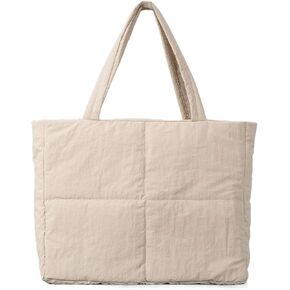 TESIN Puffer Bag, The Tote Bag With Zipper, Quilted Small Tote Bag