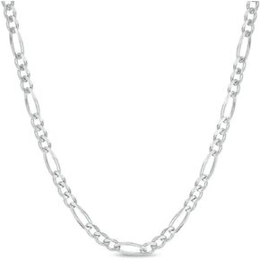 Verona Jewelers 925 Sterling Silver 3.5MM - 8MM Figaro Link Chain Necklace - Silver Figaro Link Necklace for Men, Sterling Silver Necklace 18-30, Made in Italy, Men and Women, Genuine, Authentic in Saudi Arabia