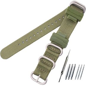 KHZBS 20mm Nylon Strap + 14mm Adapter Replacement for Bayb-g ba110 ba111 ba112 ba130 Watch Band