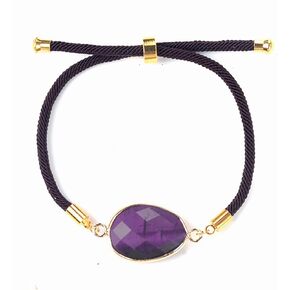Ucubwfu Amethyst Bracelet For Women, Natural Amethyst Bracelet, Stress Relief Anxiety Healing Amethyst, Crystal Energy Quartz Bracelet, Charming Handmade Adjustable Bracelet Due To Birthday Gift, in Kuwait