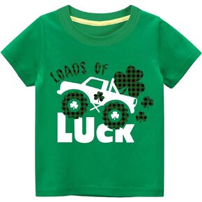 Sineeko St Patrick's Day T-Shirt Toddler Boy Girl Lucky Clover Shamrock Shirt Cotton Short Sleeve Kid Irish Saint Tee Top