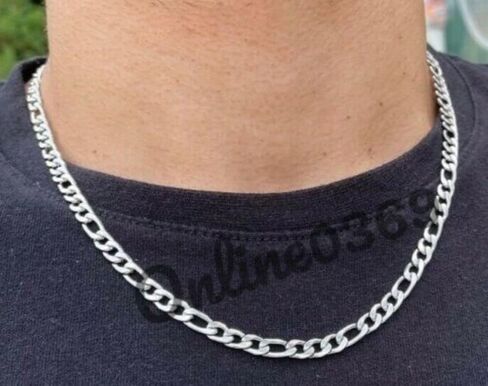 Verona Jewelers 925 Sterling Silver 3.5MM - 8MM Figaro Link Chain Necklace - Silver Figaro Link Necklace for Men, Sterling Silver Necklace 18-30, Made in Italy, Men and Women, Genuine, Authentic in Saudi Arabia