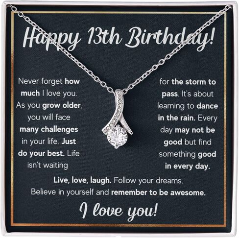 FG Family Gift Mall 13 Year Old Girl Gift Ideas Happy 13th Birthday Gifts For Girls Best Present For 13-year-old Girls Teenage Teen Girl Necklace Jewelry For Thirteen Year Old Girl in Saudi Arabia