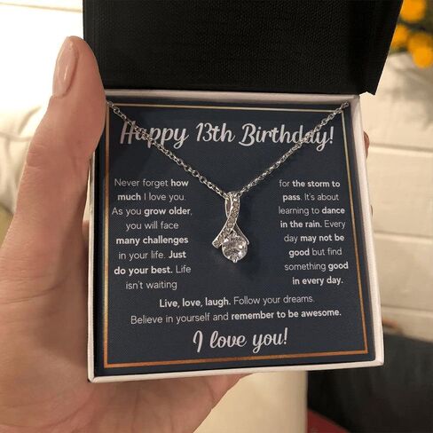 FG Family Gift Mall 13 Year Old Girl Gift Ideas Happy 13th Birthday Gifts For Girls Best Present For 13-year-old Girls Teenage Teen Girl Necklace Jewelry For Thirteen Year Old Girl in Saudi Arabia
