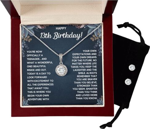 FG Family Gift Mall 13 Year Old Girl Gift Ideas Happy 13th Birthday Gifts For Girls Best Present For 13-year-old Girls Teenage Teen Girl Necklace Jewelry For Thirteen Year Old Girl in Saudi Arabia