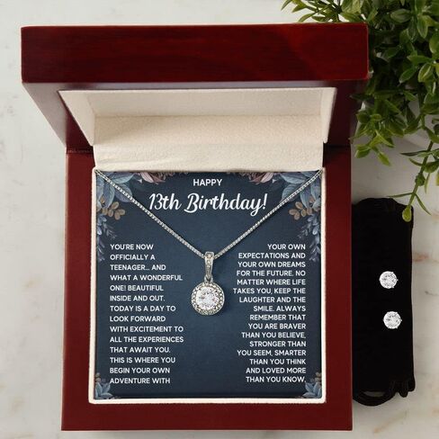 FG Family Gift Mall 13 Year Old Girl Gift Ideas Happy 13th Birthday Gifts For Girls Best Present For 13-year-old Girls Teenage Teen Girl Necklace Jewelry For Thirteen Year Old Girl in Saudi Arabia