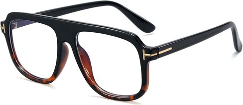 اي ال ال تي نظارات طبية مربعة كبيرة للجنسين بدون وصفة طبية بعدسات شفافة مسطحة, L in Kuwait