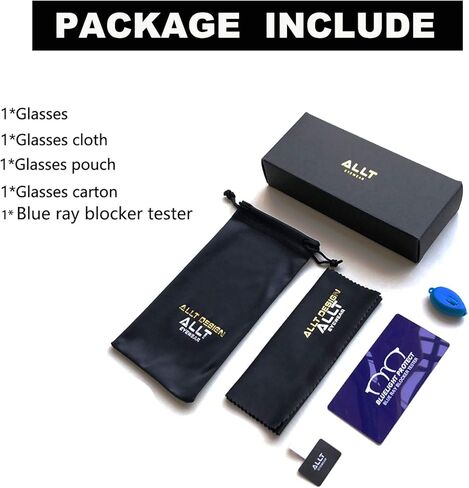 اي ال ال تي نظارات طبية مربعة كبيرة للجنسين بدون وصفة طبية بعدسات شفافة مسطحة, L in Kuwait