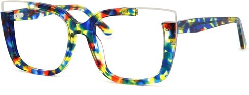 VOOGLAM Oversize Square Non Prescription Glasses Women Blue Light & UV400 Blocking Stylish Frames Acetate Computer/Phones/TV in Saudi Arabia
