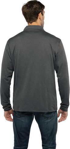 Vantage Apparel Men's Standard Collegiate Premium Lightweight Stretchy Gray 1/4 Zip Pullover in Saudi Arabia