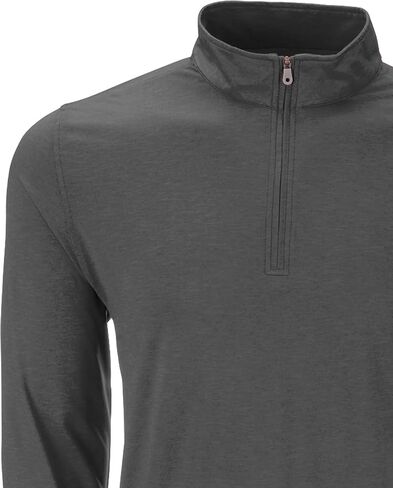 Vantage Apparel Men's Standard Collegiate Premium Lightweight Stretchy Gray 1/4 Zip Pullover in Saudi Arabia