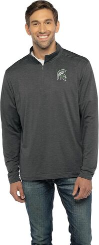 Vantage Apparel Men's Standard Collegiate Premium Lightweight Stretchy Gray 1/4 Zip Pullover in Saudi Arabia