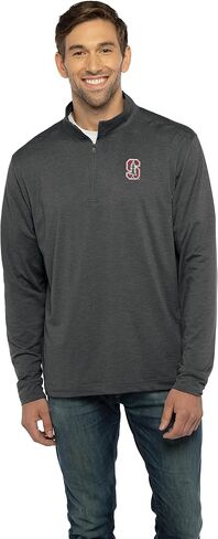 Vantage Apparel Men's Standard Collegiate Premium Lightweight Stretchy Gray 1/4 Zip Pullover in Saudi Arabia