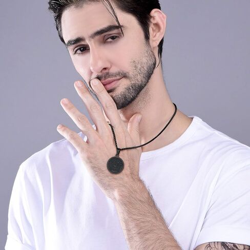U7 Wiccan Necklace Pagan Pendant Men Women Stainless Steel/Black/18K Gold Plated Pentagram/Norse Viking/Raven Occult Necklaces in Kuwait