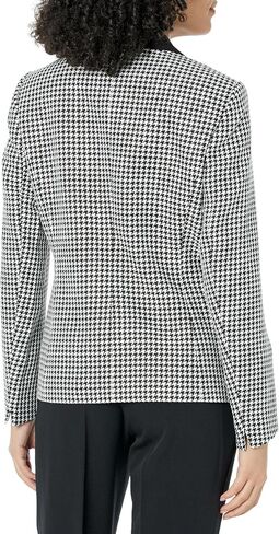 Kasper Women's 1 Button Framed Notch Collar Houndstooth Jacket in Saudi Arabia