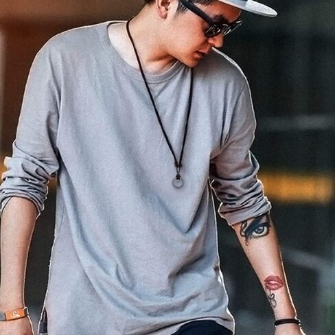 NIGHTCRUZ 2PCS Leather Necklace with Ring, Vintage Pendant Necklace with Adjustable Leather Chain, Faux Leather, No Gemstone in Kuwait