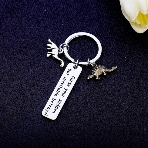 bobauna Curse Your Sudden But Inevitable Betrayal Inspired keychain With Dinosaur Charm Travel Dinosaur Lover Gift in Saudi Arabia