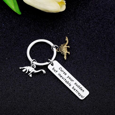 bobauna Curse Your Sudden But Inevitable Betrayal Inspired keychain With Dinosaur Charm Travel Dinosaur Lover Gift in Saudi Arabia
