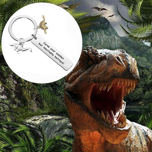 bobauna Curse Your Sudden But Inevitable Betrayal Inspired keychain With Dinosaur Charm Travel Dinosaur Lover Gift in Saudi Arabia
