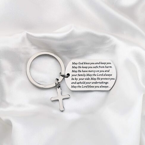 Christian Gifts Bible Verse Keychain May God Bless And Keep You Always Religious Jewelry Scripture Gifts in Saudi Arabia