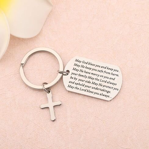 Christian Gifts Bible Verse Keychain May God Bless And Keep You Always Religious Jewelry Scripture Gifts in Saudi Arabia