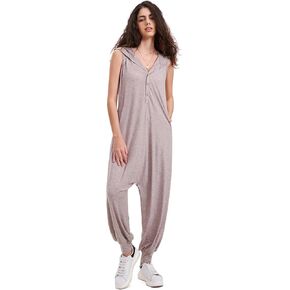 بدلة Byinns النسائية فضفاضة بدون أكمام 2024 ملابس نوم بقلنسوة بيجامة رومبير نيسيي صالة طويلة سراويل نسائية شعاع القدم in Kuwait